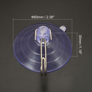 uxcell 吸盤カップ ウォールハンガー 壁掛けハンガー 取り外し可能なメタルフック ガラスドアホームキッチンバスルーム用 60mmx28mm クリ
