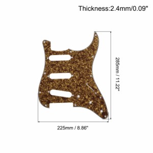 uxcell ギターのピックガード 3シングルコイルピックアップ スターピックガード ST SQ エレキギター用 ブラウン