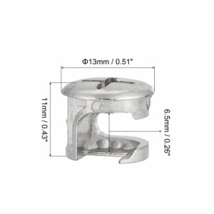 uxcell カムロックナット 13 x 11 mm ジョイントコネクタロックナット 家具接続カム継手 家具用 80個入り