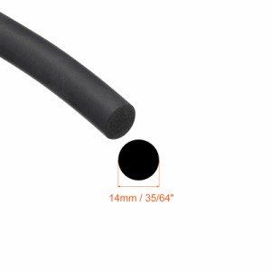 uxcell ラバーフォーム耐候シール 直径14mm x 1.5m ラウンド EPDM ラバーストリッピング DIYガスケット 倉庫 パッド フォームチューブ 工