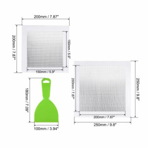 uxcell 100mmパテナイフと4個の150mm&200mmアルミ壁修理パッチ 亜鉛メッキプレート上 自己接着性 ファイバーグラスメッシュ