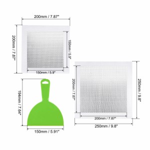 uxcell 150mmパテナイフと4個の150mm&200mmアルミ壁修理パッチ 亜鉛メッキプレート上 自己接着性 ファイバーグラスメッシュ