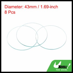 uxcell 時計ガラス クリスタルレンズ シングルドームラウンド 時計修理用 43 mm直径 1.5mm刃厚 クリアー 8個