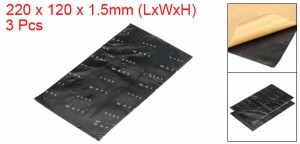 uxcell 消音マット 制振ブロック ブチルゴム エアコン 冷蔵庫用 220 x 120 x 1.5mm ブラック 3枚