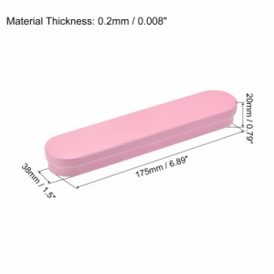 uxcell 金属のヒンジ付きブリキの箱 175 x 38 x 20mm 空のブリキ携帯用保存容器 EVAフォーム付き ピンク 6個入り