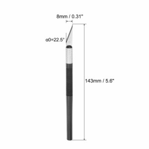 uxcell アートクラフトナイフセット 4個の彫刻刀 金属ブレード4個付き スクラップブッキング ステンシル ホビー DIY用 PPハンドル ブラッ