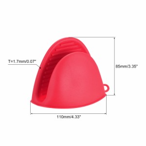 uxcell ミニオーブンミット TPE 耐熱性 鍋つかみピンチグリップ キッチンベーキング クッキング グリル用 レッド 2個