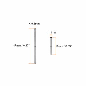 uxcell 時計ストラップチューブピン 時計バンドチューブピン ステンレス鋼 連結軸 時計バンド修理交換用 1.1mmチューブ径 17mmピン長さ 1