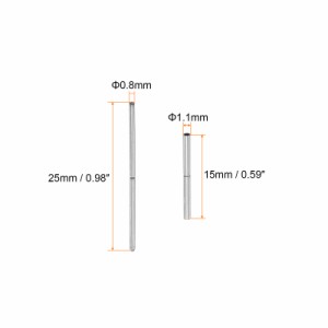 uxcell 時計ストラップチューブピン チューブ径1.1mm ピン長さ25mm ステンレス鋼 連結軸 時計バンド修理交換用 10個入り