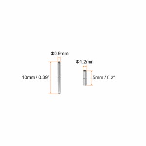 uxcell 時計ストラップチューブピン チューブ径1.2mm ピン長さ10mm ステンレス鋼 連結軸 時計バンド修理交換用 10個入り