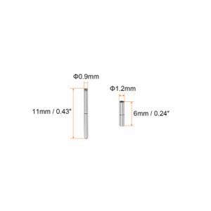 uxcell 時計バンド管ピン ステンレス鋼 連結シャフト 時計バンド修理 交換用 管径1.2mm ピン長さ11mm 10個