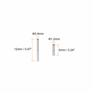 uxcell 時計バンド管ピン ステンレス鋼 連結シャフト 時計バンド修理 交換用 管径1.2mm ピン長さ12mm 10個