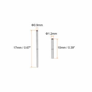 uxcell 時計バンド管ピン ステンレス鋼 連結シャフト 時計バンド修理 交換用 管径1.2mm ピン長さ17mm 10個