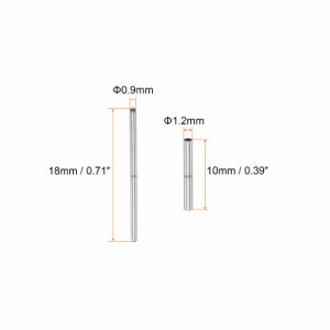 uxcell 時計バンド管ピン ステンレス鋼 連結シャフト 時計バンド修理 交換用 管径1.2mm ピン長さ18mm 10個