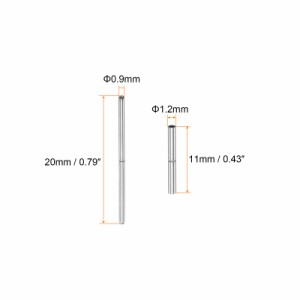 uxcell 時計バンド管ピン ステンレス鋼 連結シャフト 時計バンド修理 交換用 管径1.2mm ピン長さ20mm 10個