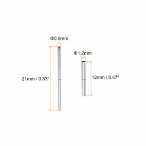 uxcell 時計バンド管ピン ステンレス鋼 連結シャフト 時計バンド修理 交換用 管径1.2mm ピン長さ21mm 10個