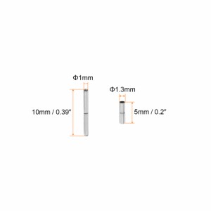 uxcell 時計バンド管ピン ステンレス鋼 連結シャフト 時計バンド修理 交換用 管径1.3 mm ピン長さ10mm 10個