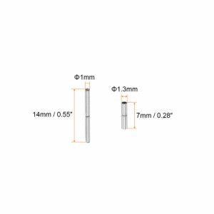 uxcell 時計バンド管ピン ステンレス鋼 連結シャフト 時計バンド修理 交換用 管径1.3 mm ピン長さ14mm 10個