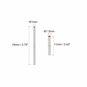 uxcell 時計バンド管ピン ステンレス鋼 連結シャフト 時計バンド修理 交換用 管径1.3 mm ピン長さ19mm 10個