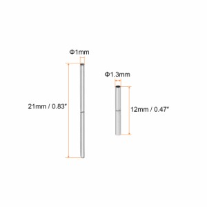 uxcell 時計バンド管ピン ステンレス鋼 連結シャフト 時計バンド修理 交換用 管径1.3 mm ピン長さ21mm 10個