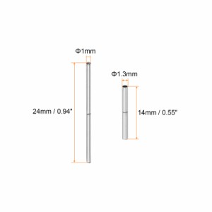 uxcell 時計バンド管ピン ステンレス鋼 連結シャフト 時計バンド修理 交換用 管径1.3 mm ピン長さ24mm 10個