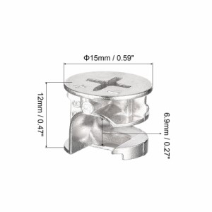 uxcell カムロックナット 15 x 12 mm ジョイントコネクターロックナット 家具接続カム継手 家具用 24個入り