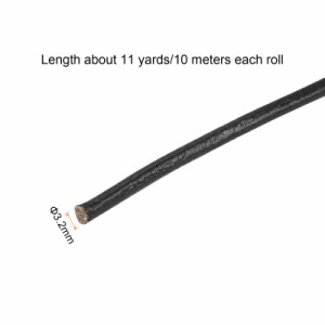 uxcell レザービーズストリング 丸革ひも 編みストリング タッセルブレスレット ネックレスDIY用 3.2mm 10M ブラック