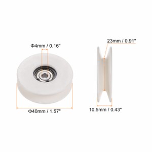 uxcell ガイドプーリーホイール 4x40x10.5mm セラミック 深溝 プーリベアリング 本縫ミシン用 ミシン ホワイト