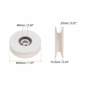 uxcell ガイドプーリーホイール 6x40x10.5mm セラミック 深溝 プーリベアリング 本縫ミシン用 ミシン ホワイト