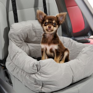 uxcell 犬用カーシート調節可能なストラップ 犬ブースターシート 小中大型犬 猫ペット用 車用 グレー