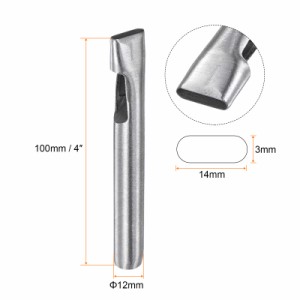 uxcell オーバル穴パンチ 3 x 14 mm 革中空カッター 長方形のパンチダイ ストラップベルト時計バンド革細工作業用