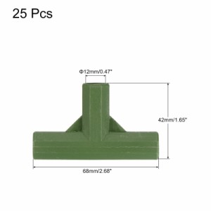 uxcell ガーデニングフレームコネクタ 12mm プラスチック フラット 3ウェイ パイプフィッティングジョイント 植物 ステーク オーニング 