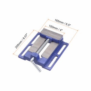 uxcell ドリルプレスバイス 100 mm ベンチクランプ 木工 メタル加工 接着用 180度回転可能なハンドル 高硬度鋳鉄製