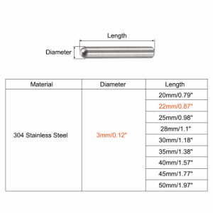 uxcell ダボピン 304ステンレススチール 丸頭 フラット面取りエンド ダウエル ピン ウッド二段ベッドシェルフペグサポートシェルフ 固定