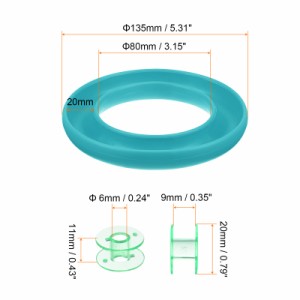 uxcell シリコンボビンリングホルダー 20個プラスチックボビン 日常の裁縫用品 ライトブルーとグリーン