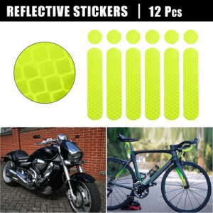 uxcell ユニバーサル 反射安全ステッカー 粘着テープ 反射板 ヘルメット用 自転車 オートバイ 車両 レーシングヘルメット用 グリーン 12
