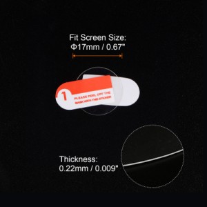 uxcell 腕時計スクリーンプロテクタ 17mm直径 0.22mm厚さ 円形 高精細度 HD ソフト PET 気泡防止 スマートウォッチ ガラス スクリーン 保