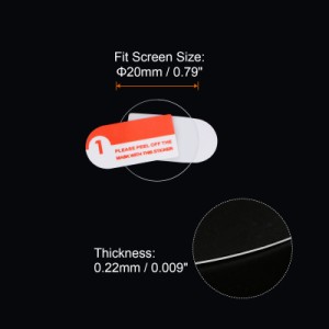 uxcell 腕時計スクリーンプロテクタ 20mm直径 0.22mm厚さ 円形 高精細度 HD ソフト PET 気泡防止 スマートウォッチ ガラス スクリーン 保