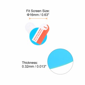 uxcell 腕時計スクリーンプロテクタ 16mm直径 0.32mm厚さ 円形 アンチノック 高精細度 HD ソフト PET スマートウォッチ ガラススクリーン