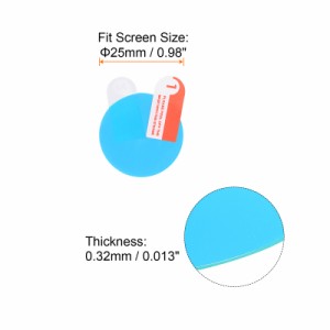 uxcell 腕時計スクリーンプロテクタ 25mm直径 0.32mm厚さ 円形 アンチノック 高精細度 HD ソフト PET スマートウォッチ ガラススクリーン