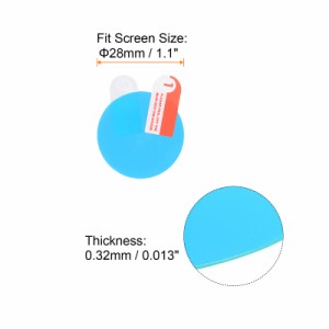 uxcell 腕時計スクリーンプロテクタ 28mm直径 0.32mm厚さ 円形 アンチノック 高精細度 HD ソフト PET スマートウォッチ ガラススクリーン