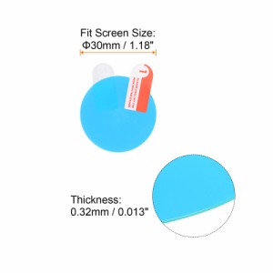 uxcell 腕時計スクリーンプロテクタ 30mm直径 0.32mm厚さ 円形 アンチノック 高精細度 HD ソフト PET スマートウォッチ ガラススクリーン