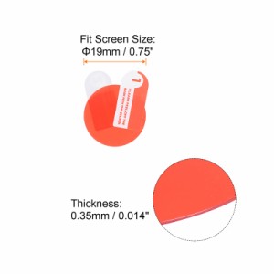 uxcell 腕時計スクリーンプロテクタ 19mm直径 0.35mm厚さ 円形 ソフト ガラス繊維 気泡防止 スマートウォッチ ガラス スクリーン 保護フ