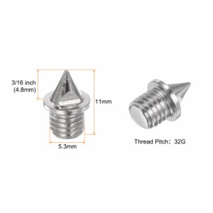 uxcell トラックスタッド 5 mm 合金鋼 軽量 交換用スタッド 中長距離ランニングトラックシューズ用 シルバートーン 5個入り