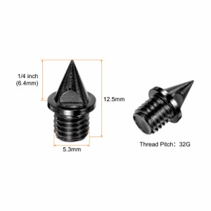 uxcell トラックスタッド 6 mm 合金鋼 軽量 交換用スタッド 中長距離ランニングトラックシューズ用 ブラック 10個入り