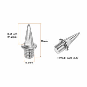 uxcell トラックスタッド 11.2 mm スチール ミディアムネイル 交換用スタッド 中長距離ランニングトラックシューズ用 シルバートーン 10