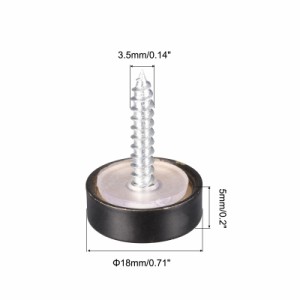 uxcell ミラーねじ 18mm 6個 真鍮 装飾キャップ スクリューカバー 釘留め具 鏡台用 バスプレート ワードローブ ガラス看板 ブラック