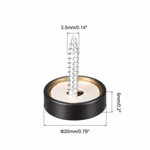 uxcell ミラーねじ 20mm 2個 真鍮 装飾キャップ スクリューカバー 釘留め具 鏡台用 バスプレート ワードローブ ガラス看板 ブラック