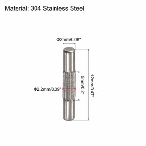 uxcell 位置決めピン 中心ローレット 平面取りエンド ウッド バンク ベッド シェルフ ペグ サポート 固定 2x12mm 304ステンレス鋼 5個入