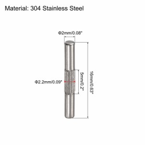 uxcell 位置決めピン 中心ローレット 平面取りエンド ウッド バンク ベッド シェルフ ペグ サポート 固定 2x16mm 304ステンレス鋼 5個入